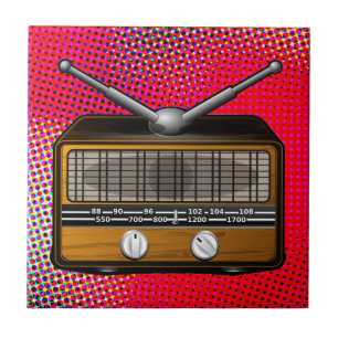 Vintage Radio Retro Pop Art Fliese