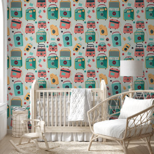 Vintage Radiodarstellung Tapete