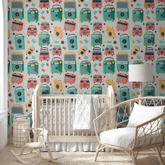 Vintage Radiodarstellung Tapete (Kinder)