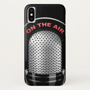 Vintage-Radiomikrofon auf Sendung schwarz silber r Case-Mate iPhone Hülle