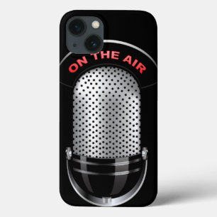 Vintage-Radiomikrofon auf Sendung schwarz silber r Case-Mate iPhone Hülle