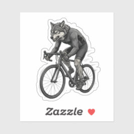Vintage-Radsport Wolf-Fahrradfahrer auf schnellem  Aufkleber