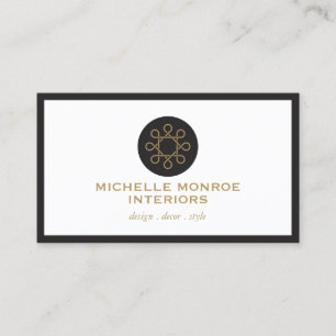 Vintage-Raffiniertes Gewebe-Kreis-Interieur-Design Visitenkarte