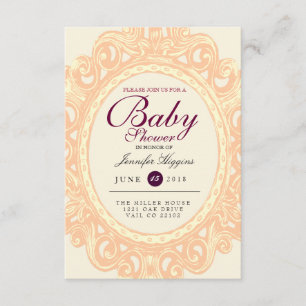 Vintage-Rahmen-Baby-Party Party-Einladung Einladung