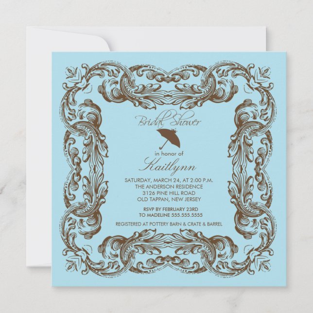 Vintage Rahmen-Brautparty-Einladungen Einladung (Vorderseite)