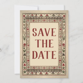 Vintage Rahmen Ethnic Motif Wedding Save The Date