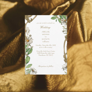 Vintage Rahmen Gänseblümchen Hochzeit Einladung