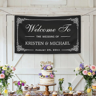 Vintage-Rahmen-Kreidetafel-Hochzeitsdusche-Party Banner