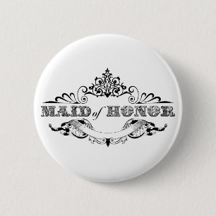 Vintage Rahmen Trauzeugin Brautparty Hochzeit Button