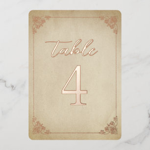 Vintage Rahmen und Rose Gold Tischnummer