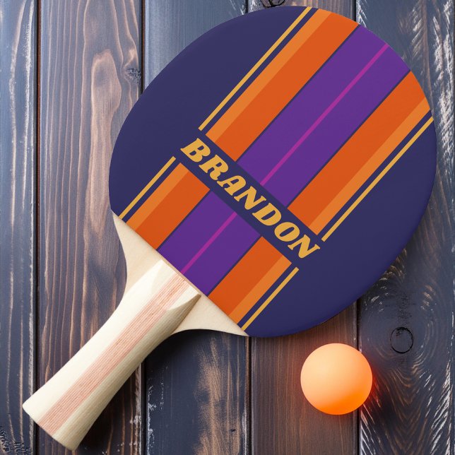 Vintage Rainbow-Tafel Streifen mit Namen Tischtennis Schläger (Von Creator hochgeladen)