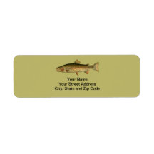Vintage Rainbow Trout Dark Khaki Etikett