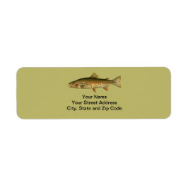 Vintage Rainbow Trout Dark Khaki Etikett