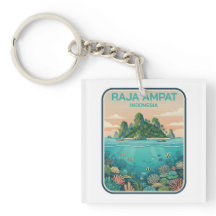 Vintage Raja Ampat Indonesia Coral Reef Dive Art