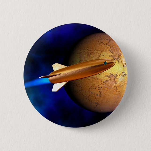 Vintage Rakete Button (Vorderseite)