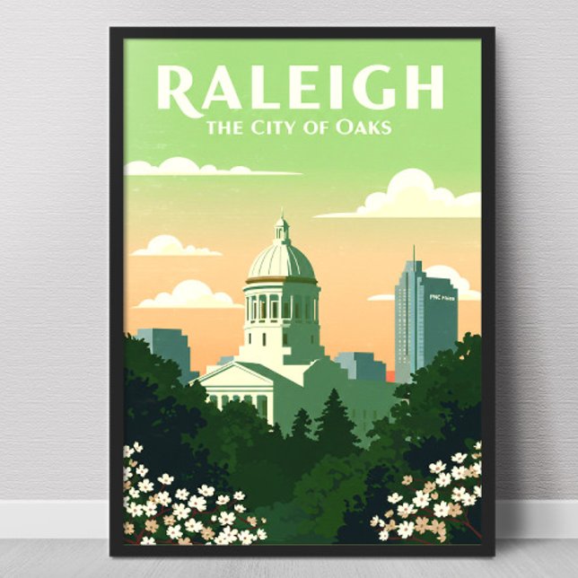 Vintage Raleigh North Carolina Poster (Von Creator hochgeladen)