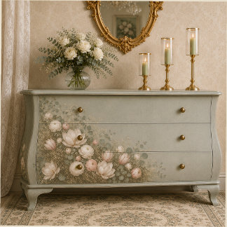 Vintage Ranunculus und Magnolie Decoupage-Papier Seidenpapier