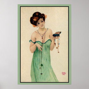 Vintage Raphael Kirchner Paris 1910 Damenmode Poster
