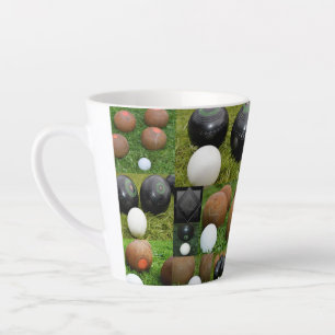 Vintage-Rasenbowling-Foto-Collage, Milchtasse