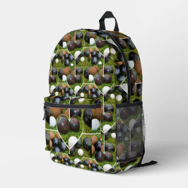 Vintage Rasenbowls FotoCollage, Bedruckter Rucksack