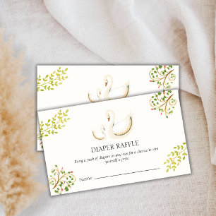 Vintage Rasenmäher Swan Diaper Raffle Baby Dusche Begleitkarte