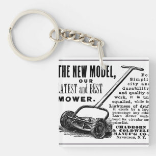 Vintage Rasenmäheranzeige Schlüsselanhänger