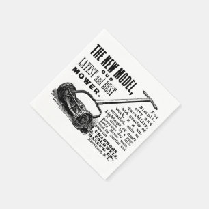 Vintage Rasenmäheranzeige Serviette