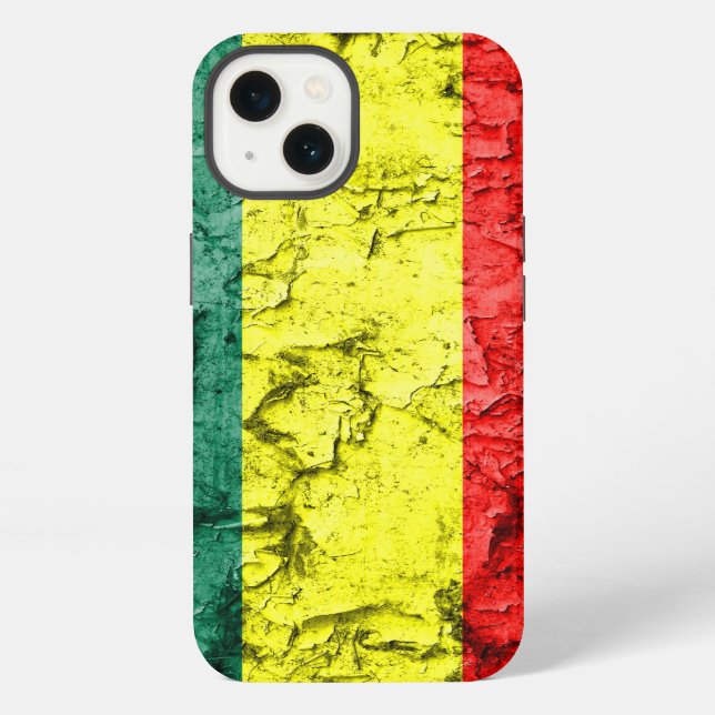 Vintage Rasta-Flagge iPhone Hülle (Rückseite)