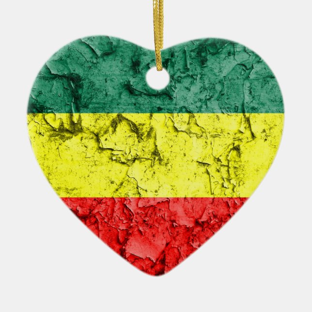 Vintage rasta Flagge Keramik Ornament (Vorne)