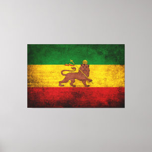 Vintage Rastafarian Flag Leinwanddruck