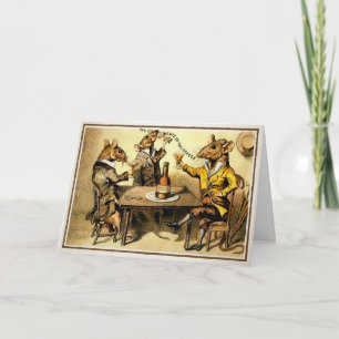 Vintage Rats-Urlaubskarte Feiertagskarte