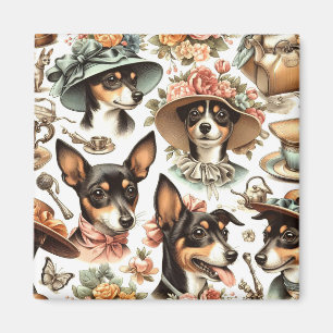Vintage Ratt Terrier nahtlos Magnet