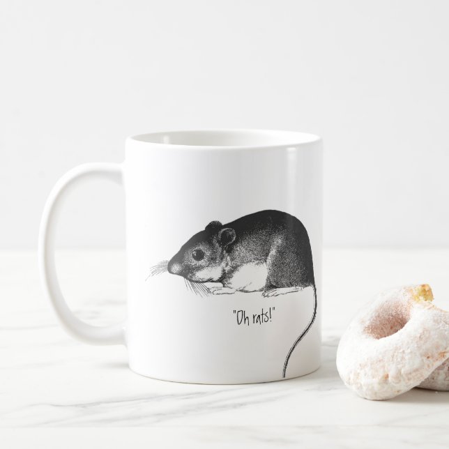 Vintage Rattenkaffee-Tasse Kaffeetasse (Mit Donut)