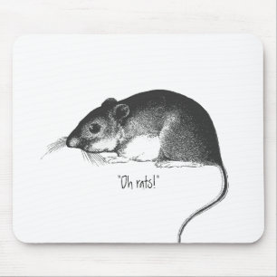 Vintage Rattenmaus im Retro-Stil Mousepad