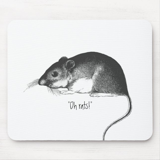 Vintage Rattenmaus im Retro-Stil Mousepad (Vorne)