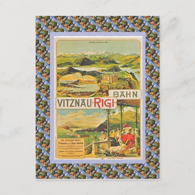 Vintage Raulway Vitznau Rigi Bahn Postkarte (Vorderseite)