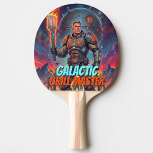 Vintage-Raum-Alien-Grill-Comic-Pop-Art-Retro Tischtennis Schläger