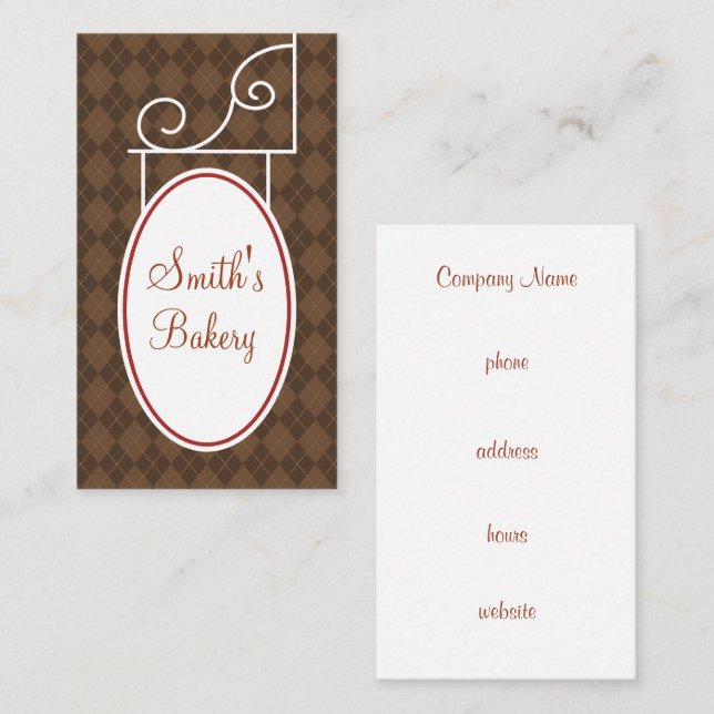 Vintage Raute-Rust-Sign-Visitenkarte Visitenkarte (Vorne/Hinten)