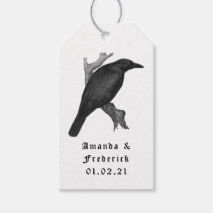 Vintage Raven Gothic Wedding Geschenkanhänger