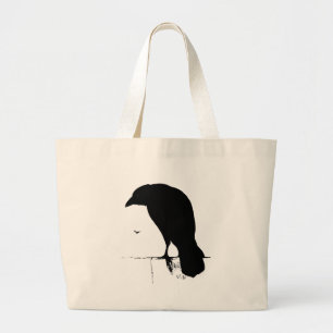 Vintage Raven - Individuelle Gothic-Krähen Raben Jumbo Stoffbeutel