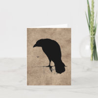 Vintage Raven Silhouette Schwarze Ravens und Krähe