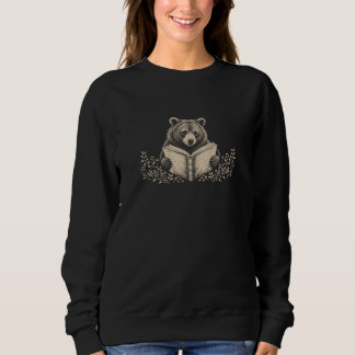 Vintage Reading Bear Botanical Sweatshirt