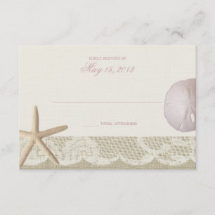 Vintage Reaktion auf Elfenbein RSVP Karte