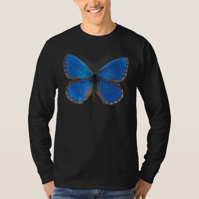 Vintage Real Butterfly Blue T-Shirt (Vorderseite)