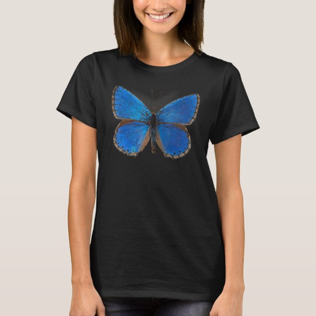 Vintage Real Butterfly Blue T-Shirt (Vorderseite)