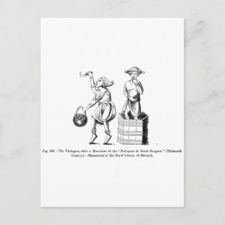 Vintage Reben (Winzer/Erntemaschinen) Postkarte