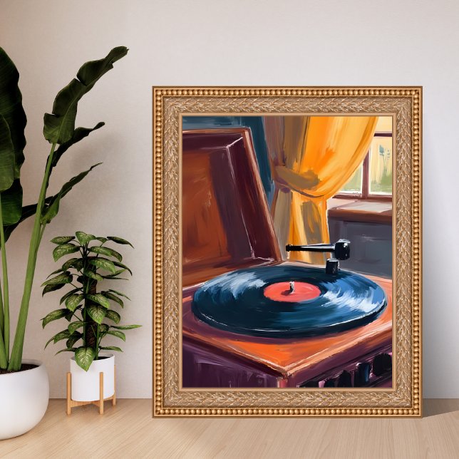 Vintage Record Player Painting Poster (Von Creator hochgeladen)