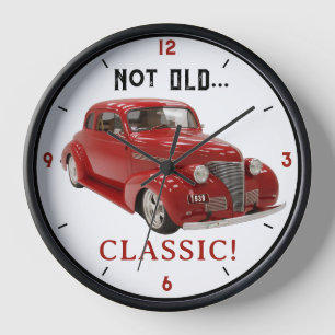 Vintage Red 1939 Coupé mit Geburtsjahr Uhr