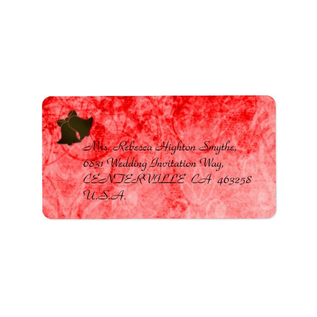 Vintage Red Address Labels Adressaufkleber (Vorne)