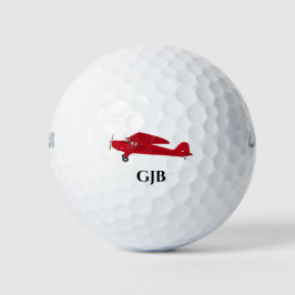 Vintage Red Airplane Golf Balls Golfball